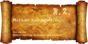 Multas Kolumbán névjegykártya